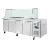 Polar U-Series GN Counter Saladette with Square Sneeze Guard - 4 Door - KW Commercial Kitchen