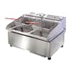 Woodson Twin Pan Countertop Fryer W.FRT80 - Stainless Steel Double 8L Fryer