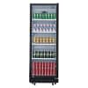 Commercial Upright Display Fridge Black 346Ltr with Adjustable Shelves