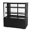 Airex AXR.FDFSSQ.12 Square Glass Cake Display Fridge – 3 Tier, LED, Black Finish