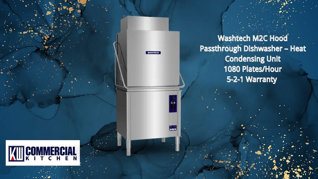 Washtech M2C Passthrough Dishwasher – Heat Condensing Unit, 1080 Plates/Hour