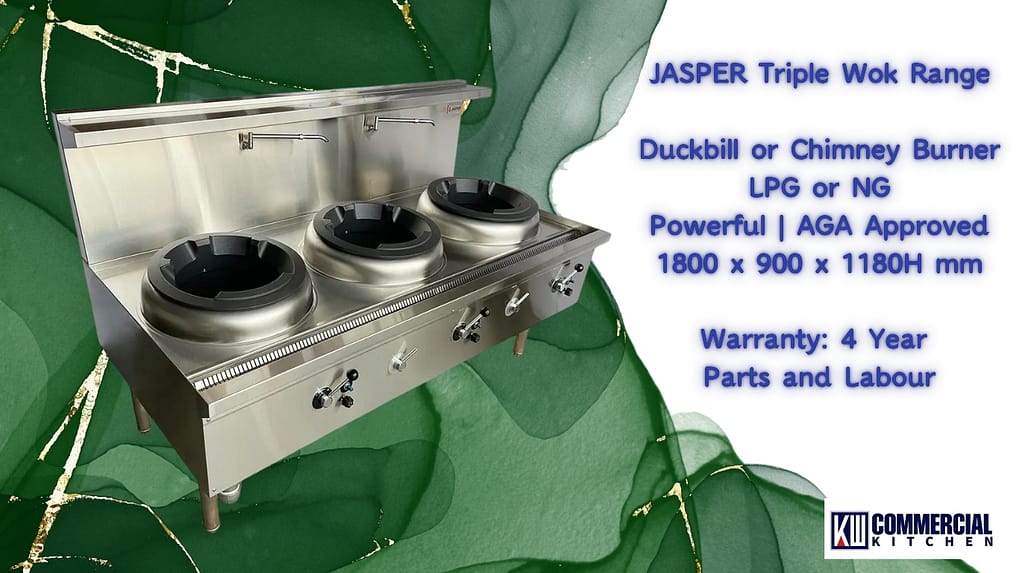 JASPER Triple Wok Range(chimney burner) LPG – JA-3CB-L