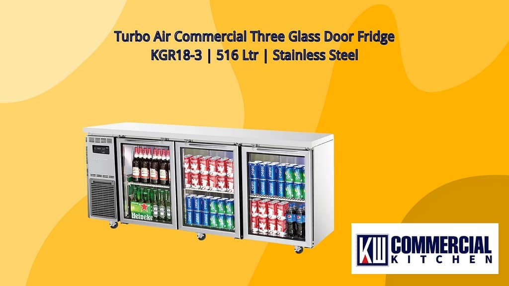 Image of 7 Essential Factors to Consider When Choosing a Commercial Glass Door Bar Fridge for Your Australian Venue | KW Commercial Kitchen Turbo Air KGR18-3 Elegance Series Under Counter Glass Door Refrigerator – 516L Capacity for Professional Kitchens