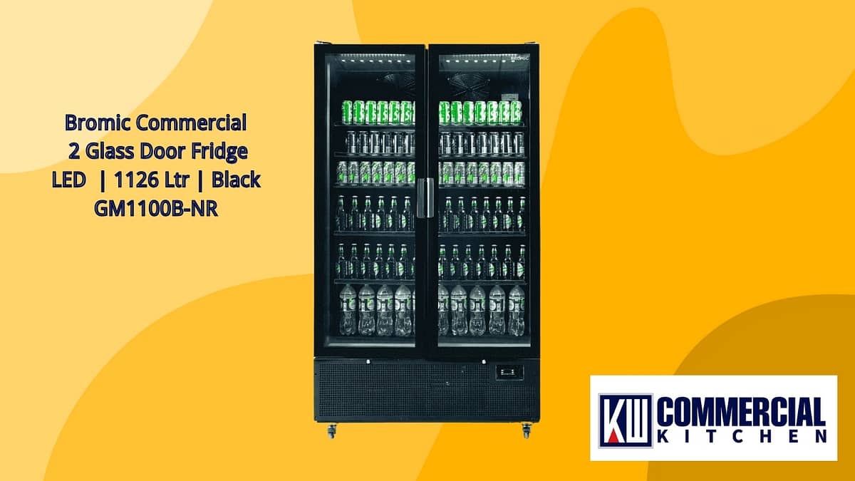 Bromic GM1100B-NR – Dual Door Display Refrigerator Stylish and Efficient Refrigeration with Bromic Chiller GM1100B-NR – 1126L