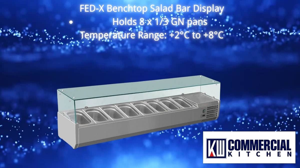 FED-X Flat Glass Salad Bench – XVRX1800/380