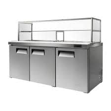 Atosa 3-Door Refrigerated Salad Bar Fridge with Glass Canopy MSF8304G - Commercial-Grade, Energy-Efficient