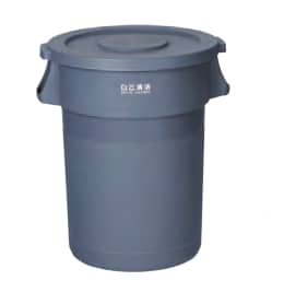 Kitchen Knock 120L Eco Round Waste Bin - Grey with Flat Lid