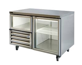 Anvil UBG1200(H) Under Bench Fridge with 1½ Glass Doors – 360L Capacity