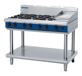 Blue Seal G518C-LS – 1200mm Gas Cooktop with 6 Burners and Griddle
