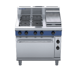 Blue Seal E56C Electric Oven Range – 4 Burner + 300mm Griddle + GN2/1 Oven - KW Commercial Kitchen