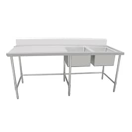 Kitchen Knock 632458 Stainless Steel Double Sink Bench with Right Sink – 2100x600mm