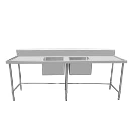 Kitchen Knock 419953 Centre Sink Stainless Steel Double Sink Bench – 2100x600mm