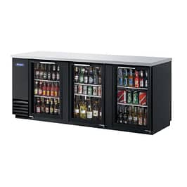 Atosa MBB90 3 Door Glass Back Bar Cooler – 852L Capacity with Stainless Steel Top