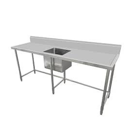 Kitchen Knock 631123 Stainless Steel Single Sink Bench Centre Sink 2400x700mm