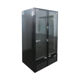 AG DF810B 810L Upright Display Fridge – Double Glass Door, LED, Black Finish