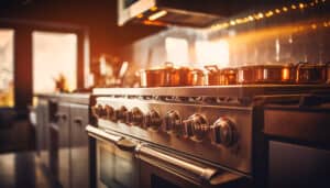 Premium commercial kitchen stove made from stainless steel
