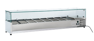 Anvil VRX1800 Glass Canopy Ingredient Unit with 8 GN Pan Capacity for Prep Benches