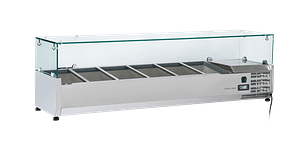 Anvil VRX1500 Refrigerated Glass Ingredient Unit with 6 GN Pan Capacity – 1500mm Wide