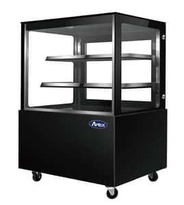 Atosa WDG126D Square Cake Showcase - Black LED Display 1200mm cake display fridge