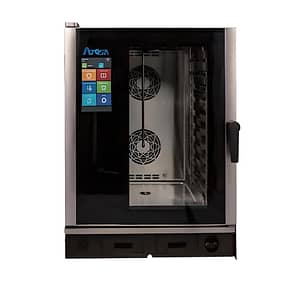 Atosa EPC-1011E2 Electric Combi Oven showcasing touchscreen controls & 10-tray capacity, ideal for gastronomy kitchens.