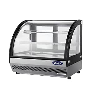 Atosa WSY100L Countertop Cake Showcase 700mm featuring elegant curved glass design, ideal for cake and dessert displays.