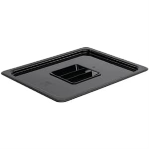 Vogue U475 Black Polycarbonate Gastronorm Lid for 1/2 GN Containers, Durable and Dishwasher Safe