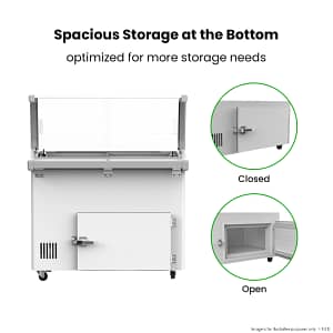 Thermaster SD-325P Gelato Display Freezer | 325L | 6 x 5L Pans | Curved Glass - KW Commercial Kitchen