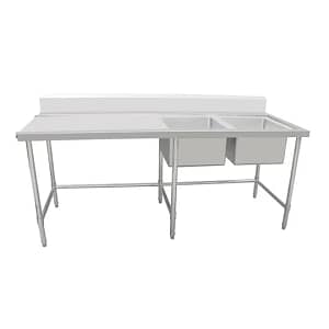 Kitchen Knock 632458 Stainless Steel Double Sink Bench with Right Sink – 2100x600mm