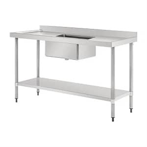 Vogue Single Bowl Sink Double Drainer 1500mm HC906