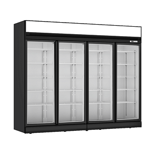 Thermaster LG-2121D Upright Four Door Fridge – 2121L, Glass Display, LED Canopy