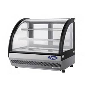 Atosa WSY125L Countertop Cake Showcase 900mm featuring curved glass design, ideal for elegant dessert display.
