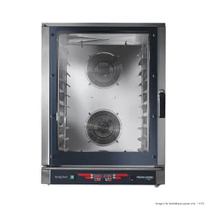 Tecnodom Icarus TD-10NE Digital Combi Oven showcasing spacious 10-tray capacity and digital controls, ideal for professional kitchens.
