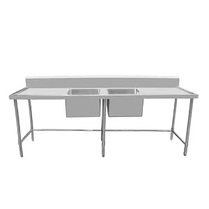 Kitchen Knock 419953 Centre Sink Stainless Steel Double Sink Bench – 2100x600mm
