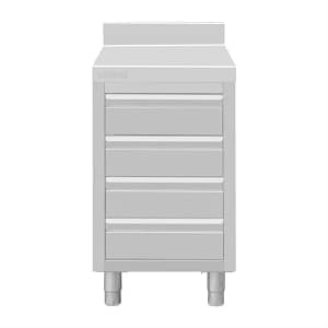 Vogue DP276 Stainless Steel 4 Drawer Workstation with 100mm Upstand – Ideal for Commercial Kitchens