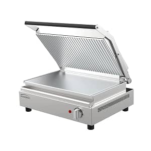 Woodson W.CT8R Ribbed Contact Grill – 6-8 Slice Commercial Sandwich Grill