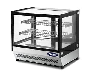 Atosa WSF160L Countertop Cake Showcase 900mm featuring square glass display, ideal for cakes and pastries.
