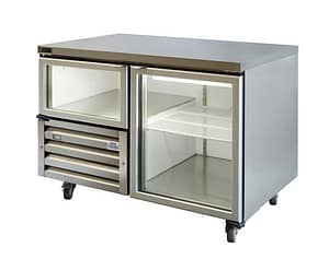 Anvil UBG1200(H) Under Bench Fridge with 1½ Glass Doors – 360L Capacity