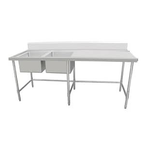 Kitchen Knock 632457 Double Sink Bench with Left Sink – 2100x600mm Stainless Steel