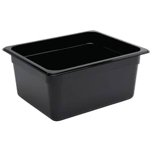 Vogue Black Polycarbonate Gastronorm Pan 1/2 GN with 150mm Depth and 8.8L Capacity