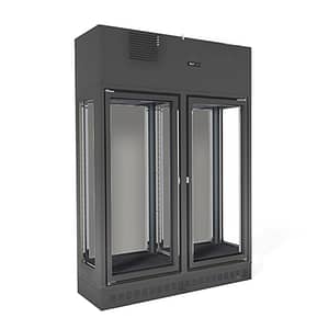 Fagor FWC-2602-1CB Dual-Door Single Zone Wine Cellar, 154 Bottles, Black Finish, LED-lit Display