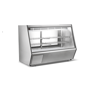 Bonvue AMS-21 Refrigerated Deli, Meat & Seafood Display Case with LED, Double Glass, and Rear Storage