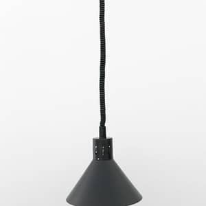 Anvil Venus Matte Black Heat Lamp with Adjustable Height for Commercial Kitchens