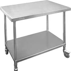 Modular Systems Premium Castors GlideFlex Stainless Steel Workbench - Depth: 700mm, Width: 600-2400mm (WBM7-A)