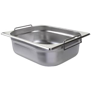 Vogue Stainless Steel 1/2 Gastronorm Tray with Handles - 100mm Depth