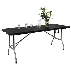 Bolero Centre Folding Black Table - 1.8m Long - KW Commercial Kitchen