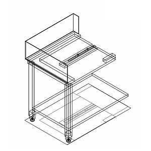 Fagor Stainless Steel Corner Bench w/ Introduction of Baskets by the Left Side E-90I (E-90I)