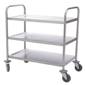 Vogue 3 Tier Flat Pack Trolley St/St - 825x710x405mm