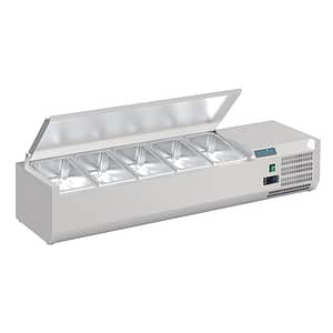 Polar G-Series Countertop Prep Fridge with Lid 5x 1/4GN with Hard Stainless Lid