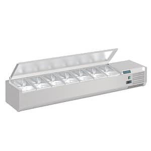 Polar G-Series Countertop Prep Fridge with Lid 7x 1/4GN with Hard Stainless Lid