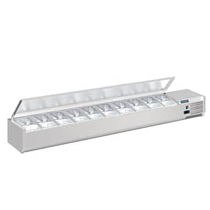 Polar G-Series Countertop Prep Fridge with Lid 10x 1/4GN with Hard Stainless Lid